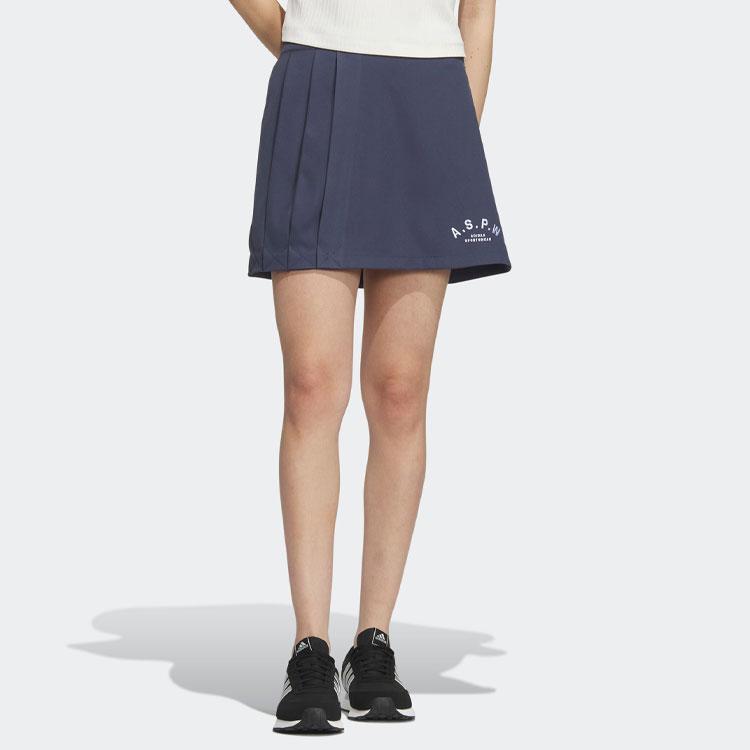 Adidas Verbiage Print Tie-Waist Pleated Skort Women Bottoms Lawn-Green IP3946