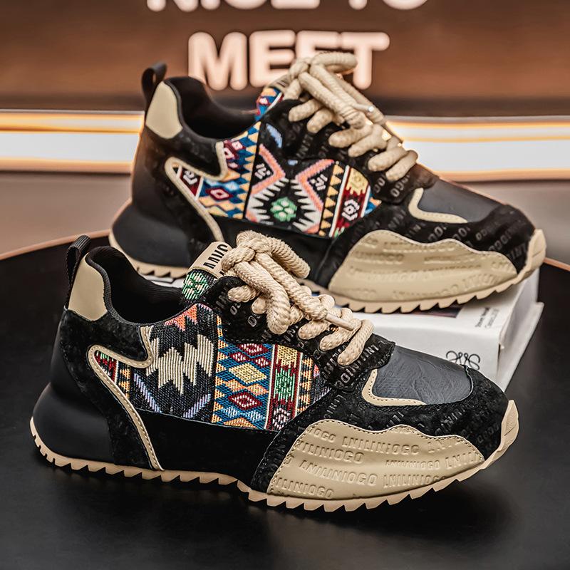 

Модные Новые Мужские Кроссовки Модные Скейтбордические Туфли Уличные Повседневные Беговые Кроссовки для Мужчин На шнуровке Платформа Кроссовки Zapatillas Hombre 39 чёрный