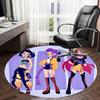 1pc Colorful Fashion Characters Round carpet, Made of Polyester,Perfect for Decorating Office Chairs, Living Rooms,Vibrant Decorative Rug