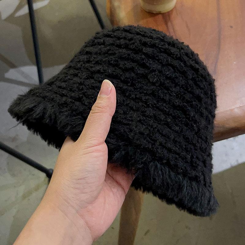Plush fisherman's hat children's autumn and winter versatile thermal basin hat big head circumference cover face small bucket hat