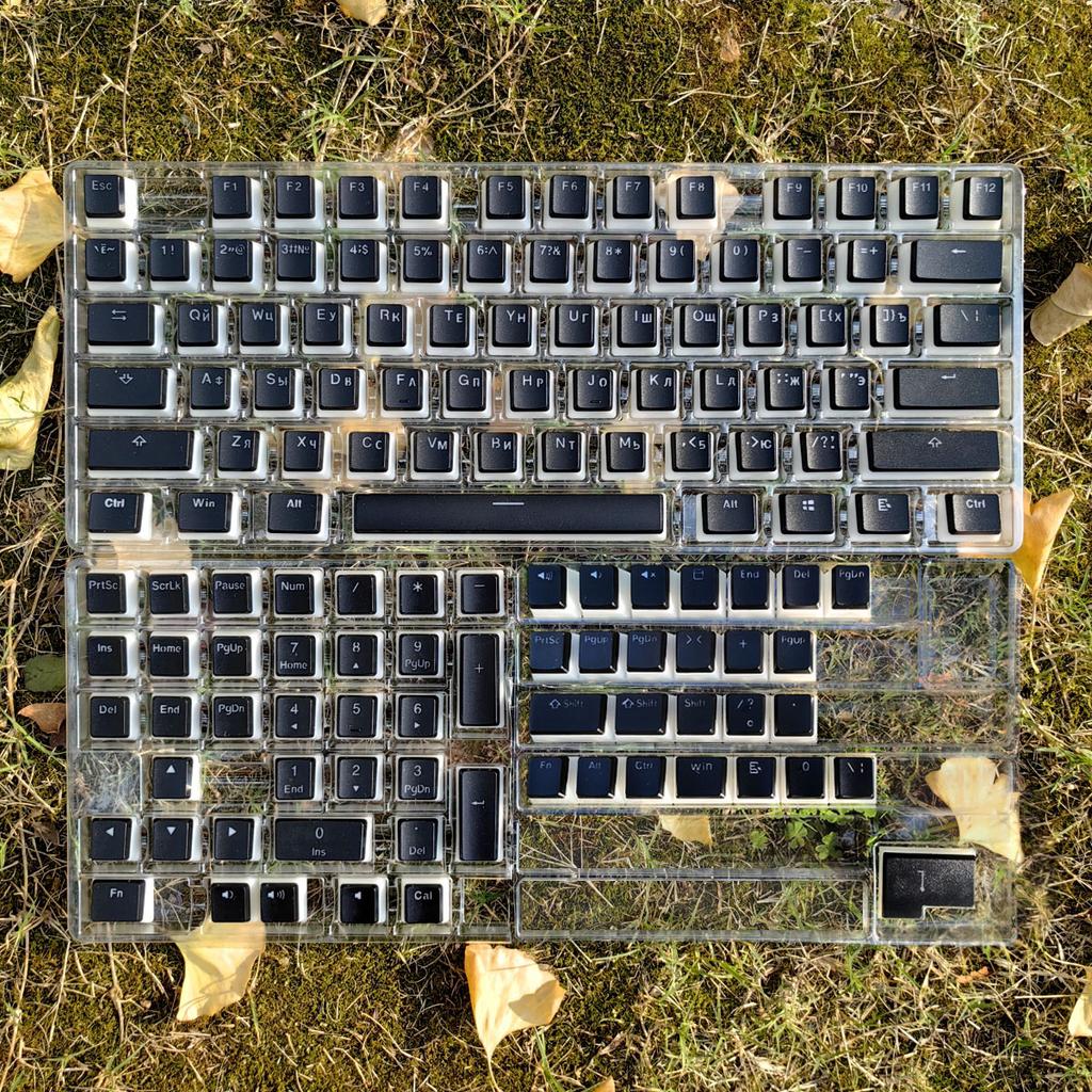 MAIMOOO Russische Pudding Tastenkappen Transparente Tastenkappe OEM PBT Tastenkappe 117/134 Tasten für /84/87/96/98/104 Mechanische Gaming-Tastaturen