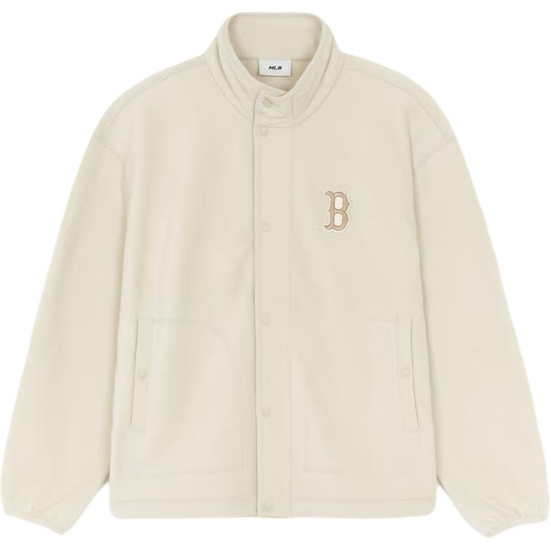 MLB Velvet Jackets Unisex Ecru Stand Collar Moderate 3AFDB0156-43SAL L