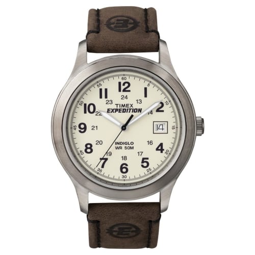 Timex Mens Expedition Brown Leather Strap Watch