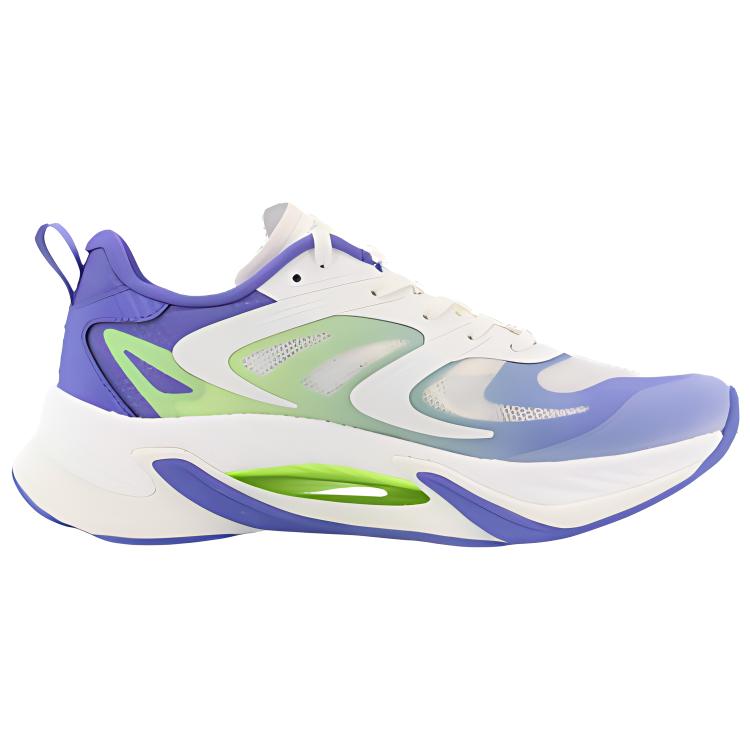Anta Cushioning Slip Resistant Abrasion Resistant Low Top Running Shoes Men's White Purple Green 112225596-5