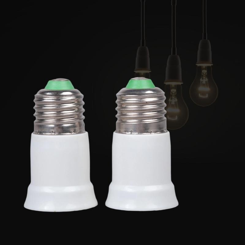 2Pieces E27 Lamp Socket Extenders Adapter 65Mm Length Lamp Holder Extension Plastic Texture for Home Office Studio Use