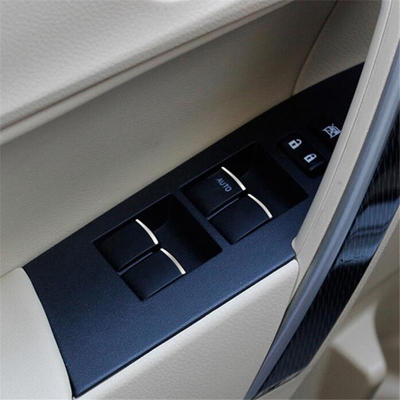 7 Stück Fensterheberknopf-Zierleiste Für Toyota Highlander Camry RAV4 Corolla AYGO Verso AVENSIS YARIS VITZ Auris Sienna Fortuner Tundra