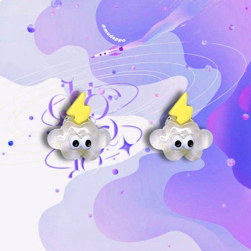 

Серьги в корейском стиле с изображением сердца и глаз, мини-серьги-желе, серьги-гвоздики с мультяшным принтом, женские ювелирные изделия