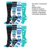 4 Pairs Compression Socks for Men Women Knee High Compression Support Circulation Socks for Medical Running Nursing Athletic