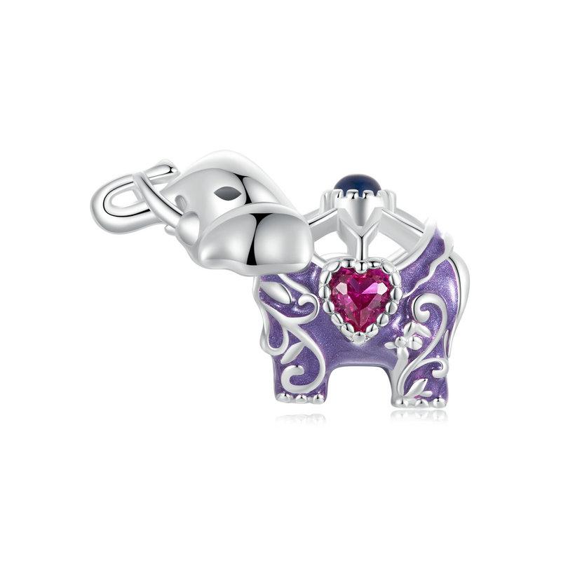 WOSTU 925 Sterling Silver Vintage Cross Pendant Heart Charm elephant Cat Beads Fit DIY Bracelet Necklace Retro Jewelries Gift