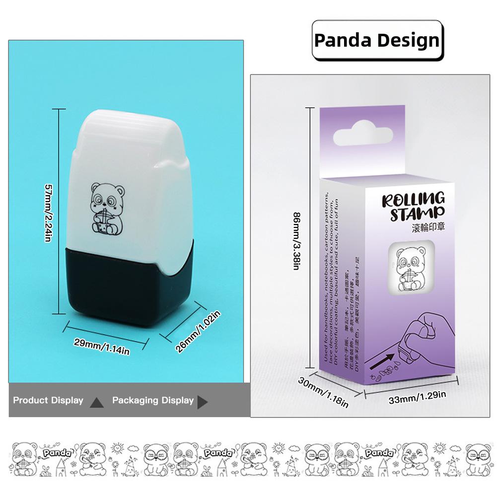

Cartoon Character Roller Stamp DIY Creative Seal Graffiti Journal Scrapbooking Diary Decoration Stationery Gift Panda