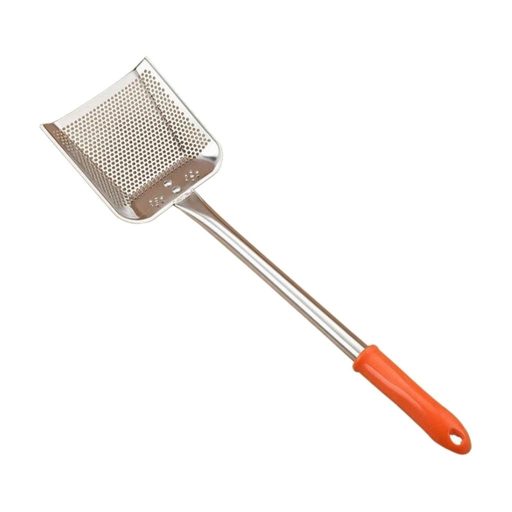 Stainless Steel OilSkimming Easy to Clean Oil Slag Resistant Fried Food Skimmer with Long Handle for