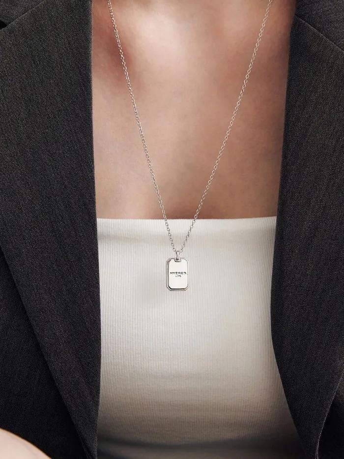 [Edition Y] Volume Square TAG (W) Necklace HL5N64511WB600