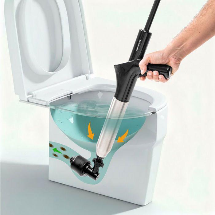 Déboucheur à air comprimé - INNOVAGOODS - 5 en 1 - Manomètre intégré - 7 accessoires - Écologique