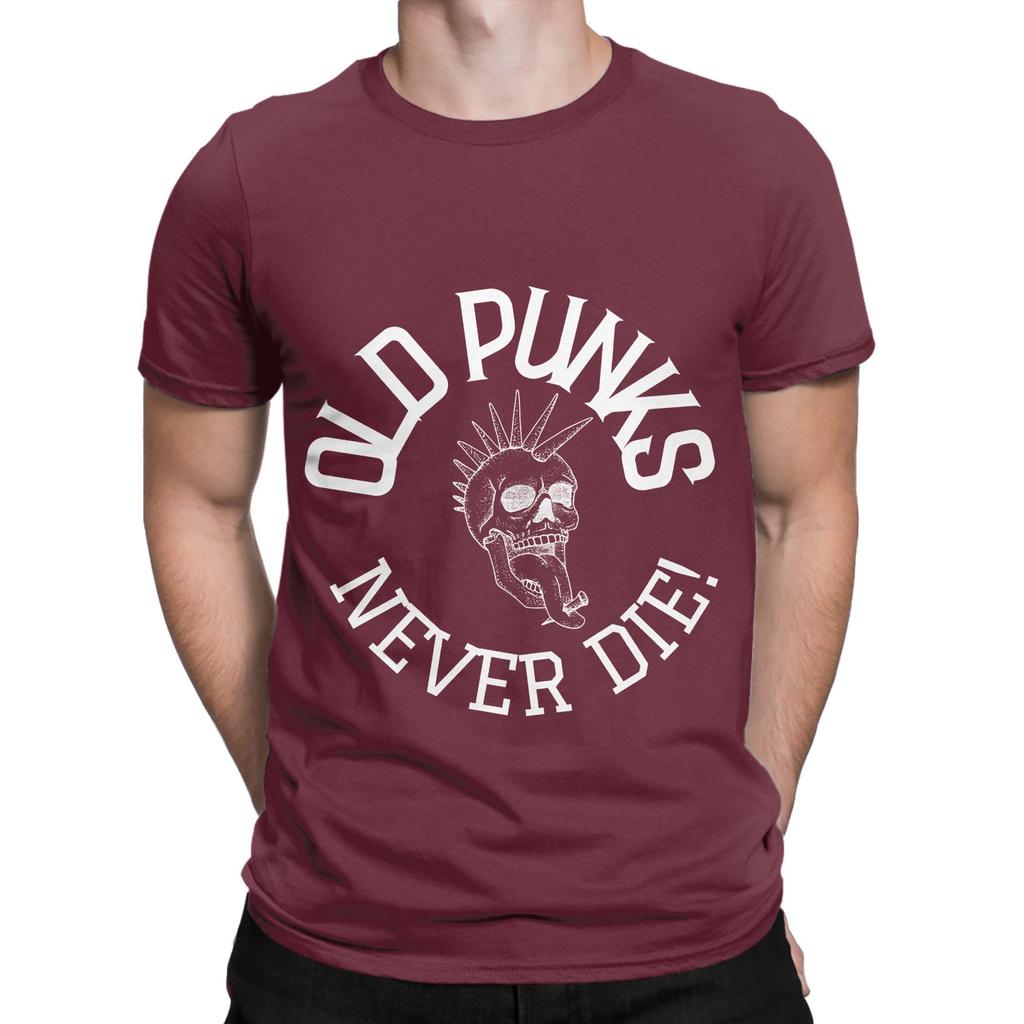 Old punks never die poster Novelty 100 Cotton TShirt Old Punks Never Die Tees Tops For Unisex