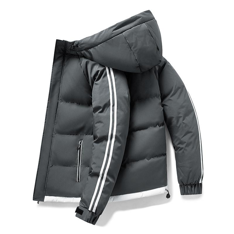

Loose Men s Cotton-padded Clothes, Winter Bread Clothes, Hooded Jacket, Casual Blue Warm and Thickened Cotton-padded Jacket. XXXXL