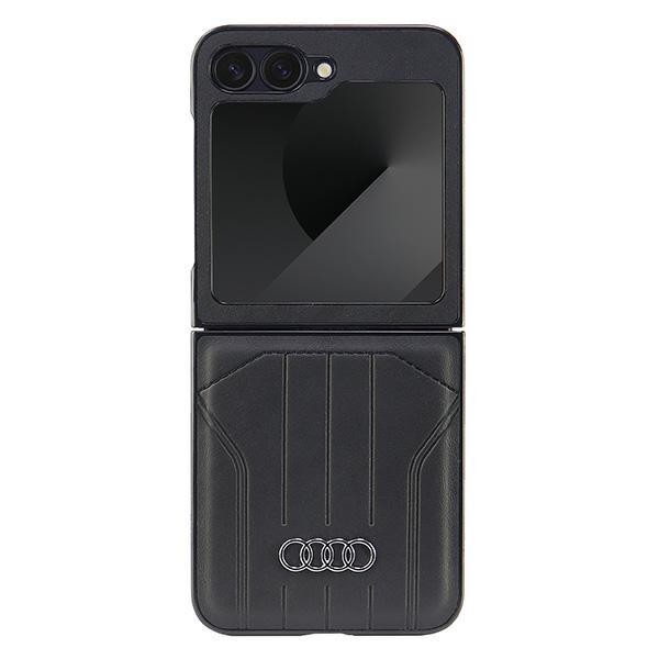 Audi Synthetic Leather Magsafe Z Flip6F741 Czarny/Black Hardcase Au-Tpupcflip6-Q5/D1-Bk