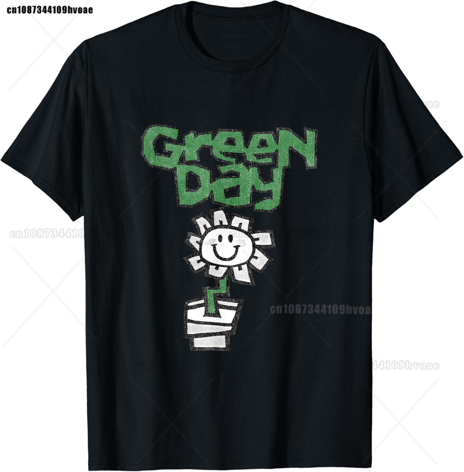 Green Day Flower Pot T-Shirt Funny Cute Clothes Tops Graphic T Shirts Cute Birthday Women Clothing S
