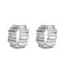 HECHENG,Creative Gold Color Geometric Irregular Hammered Earrings Vintage Twisted Hoop Earrings Set for Women Zircon