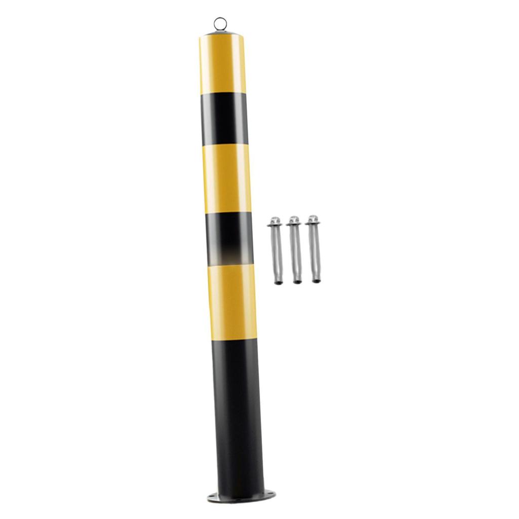Safe Bollard Parking Bollard 30' H Steel Protective Professional Black and Yellow Accessory for Sidewalks Hotels Street lanes