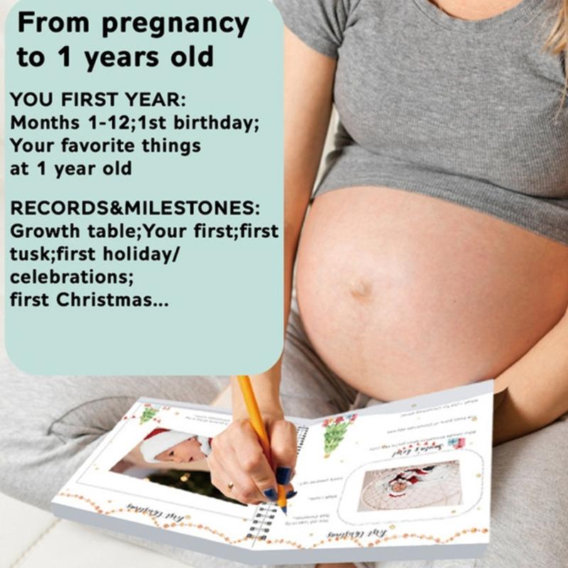 Baby-Erinnerungsbuch mit Aufklebern für Baby Junge oder Mädchen Geschlechtsneutrales Baby-Tagebuch Baby-Scrapbook Fotoalbum für das erste Jahr