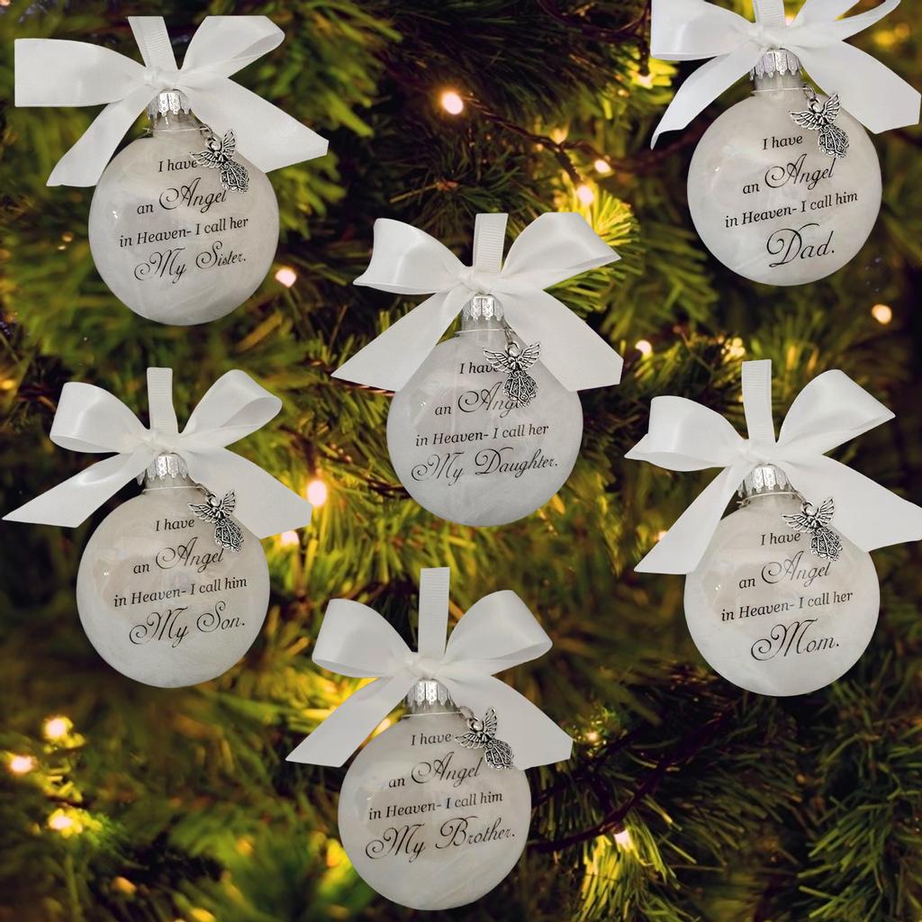 Christmas Hanging Decoration Ball Pendants Angels In Heaven Decor Memorial Ornament Christmas Tree Hanging Ornament