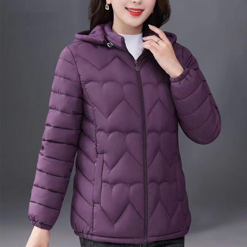 Plus-size Autumn Winter Solid Color Hoodie Fashion Women Warm Zipper Coat Loose Casual Tide Jacket Thin Down