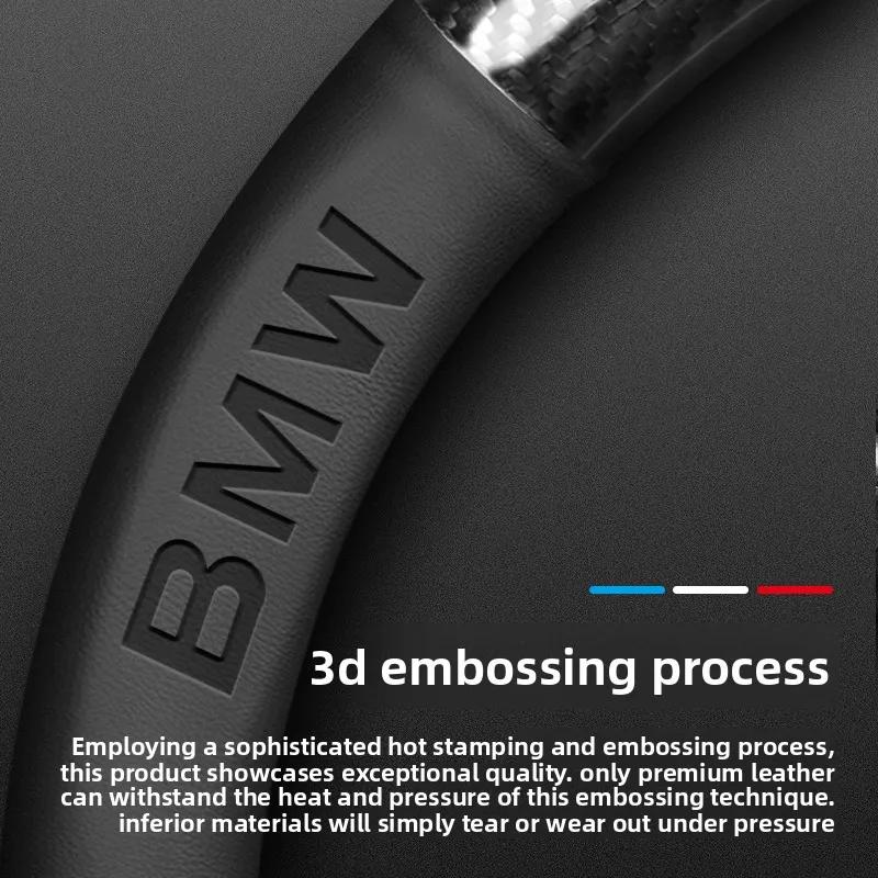 Car Anti-slip Leather Steering Wheel Cover For BMW M Power M3 M4 M5 E36 E39 E46 E60 E90 E91 F01 F10 F15 F20 F30 G05 X1 X3 X5 X7