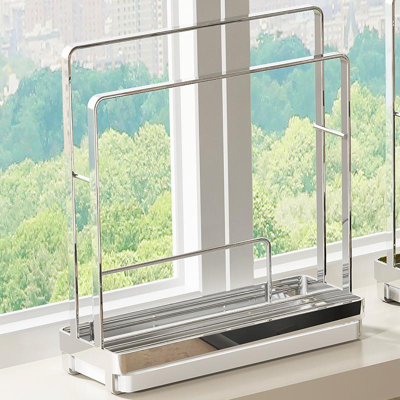 Stainless Steel Kitchen Cloth Storage Rack, Magic Organizer for Dishcloths, Draining Rack for Windowsill and Sink Gaps, Narrow Towel Rack