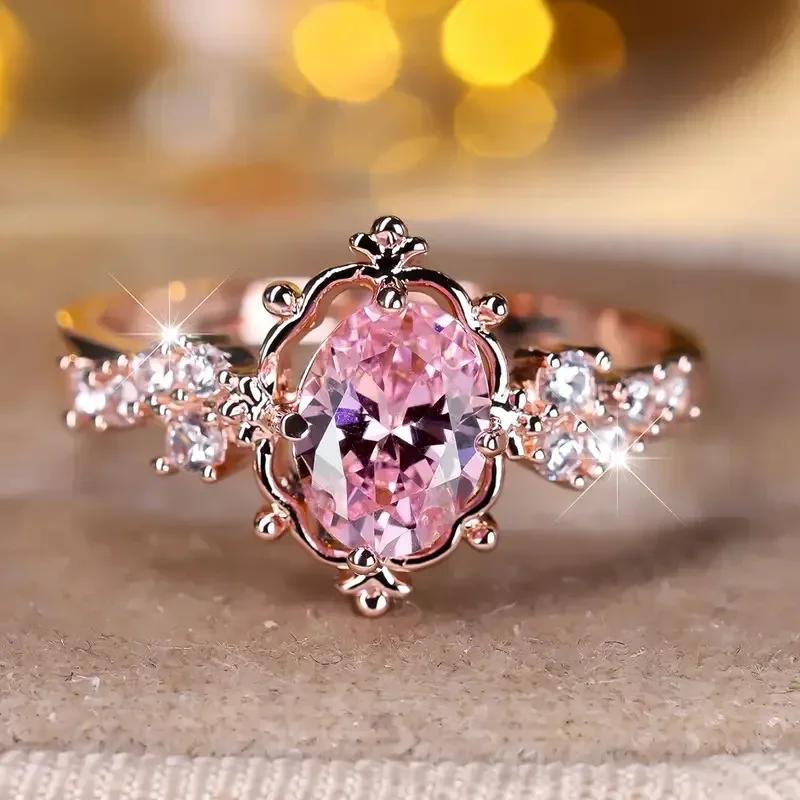 Fashion explosion European style personality exquisite design sense copper inlaid zircon light luxury rings for women
