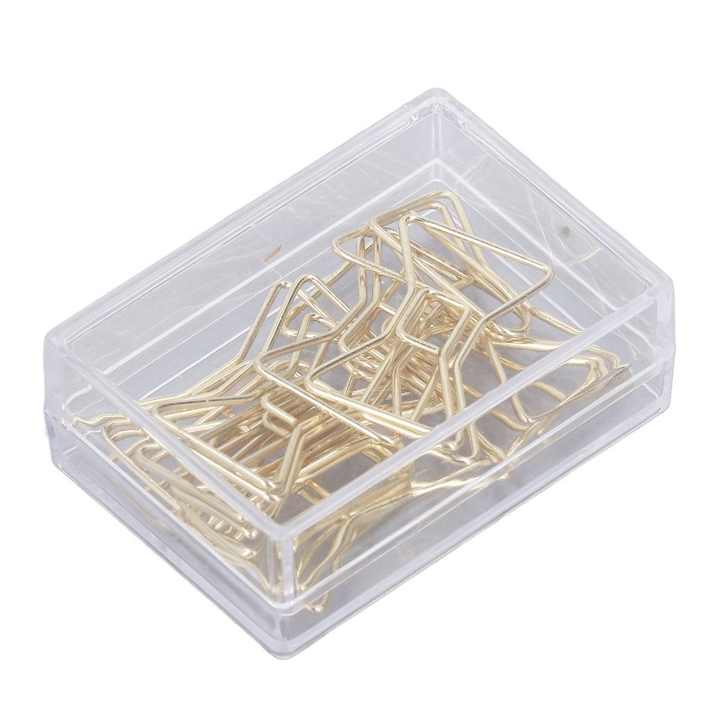 100Pcs Paper Clips Gold Cute Unique Shape Electroplating Process Lightweight Portable Metal