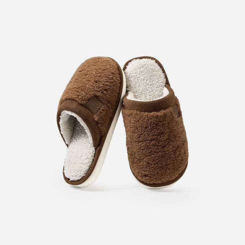 New Indoor Anti-slip Wool Slippers and Warm Plush Shoes
