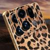For Oppo Find X9 Pro 5G Case Leopard Print PU Leather Coated PC + TPU Electroplating Phone Cover
