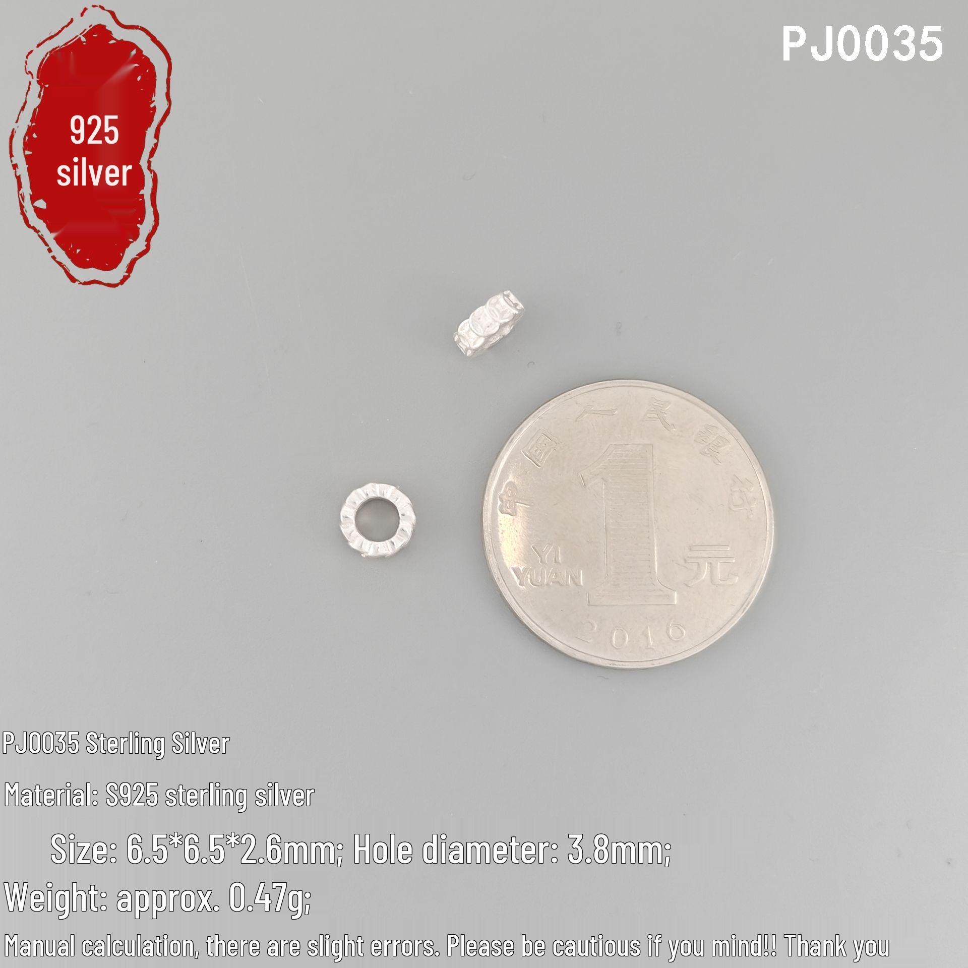 S925 Sterling Silver Copper Coin Spacer Bead for DIY Jewelry
