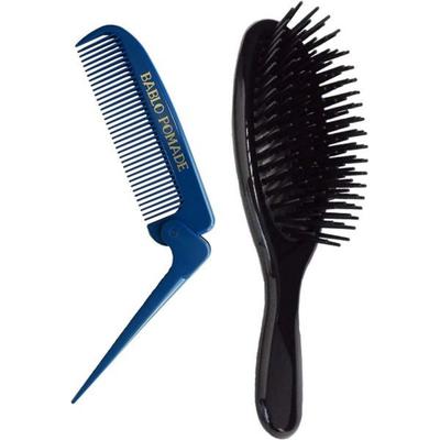 Bablow Pomade Klappkamm Kamm Blau & Haarbürste Männlich Männlich Tragbarer Haarkamm Friseur