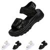 Women's Casual Summer Sandals Adjustable Hook and Loop Thick Sole Beach Flat Sandals Lightweight Comfortable Slip Resistant