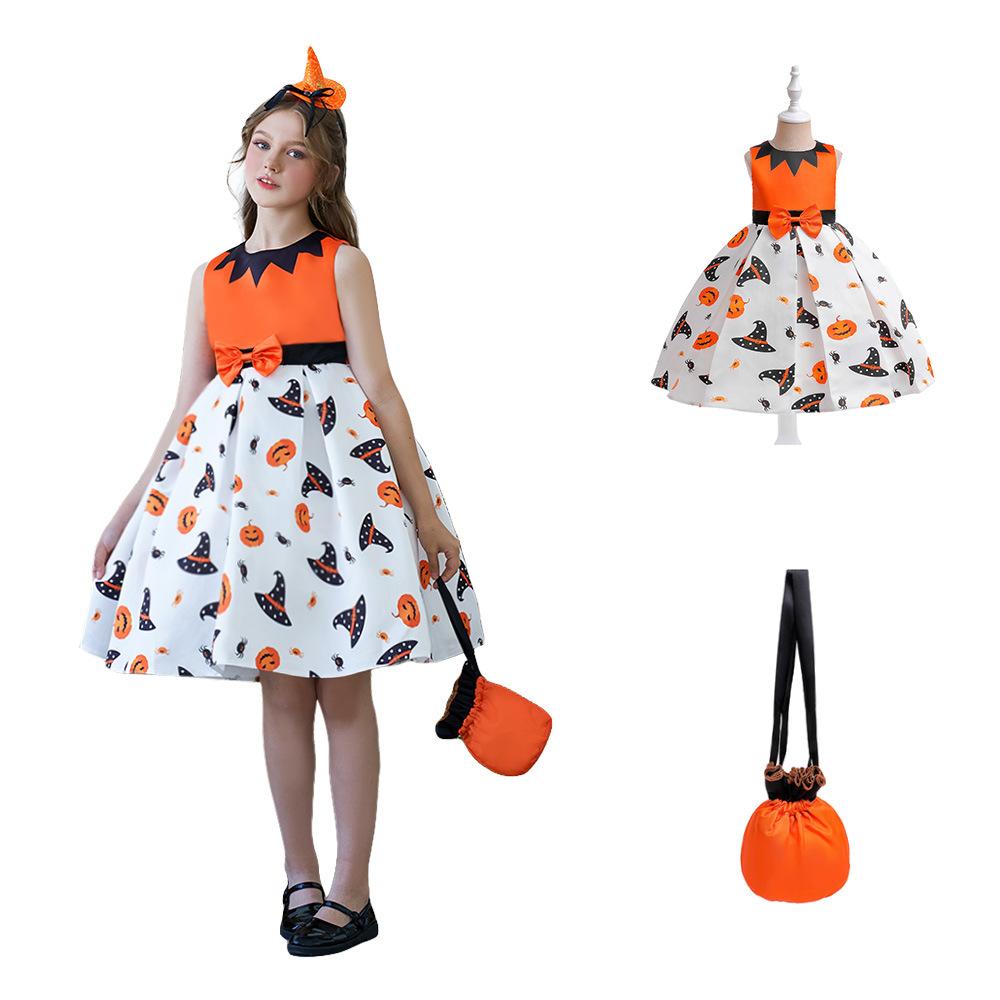 

Новогодний подарок, платья на Хэллоуин для девочек, вечерняя одежда розового цвета, тюлевое вечернее платье принцессы для выпускного вечера, детское платье для девочек, платье подружки невесты 150 оранжевый