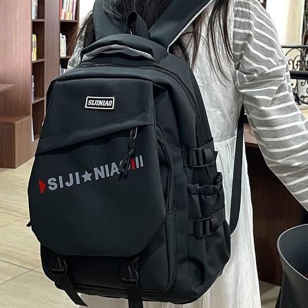 Unisex Oxford Letter Bookbag With Antiburden Features For High School Students