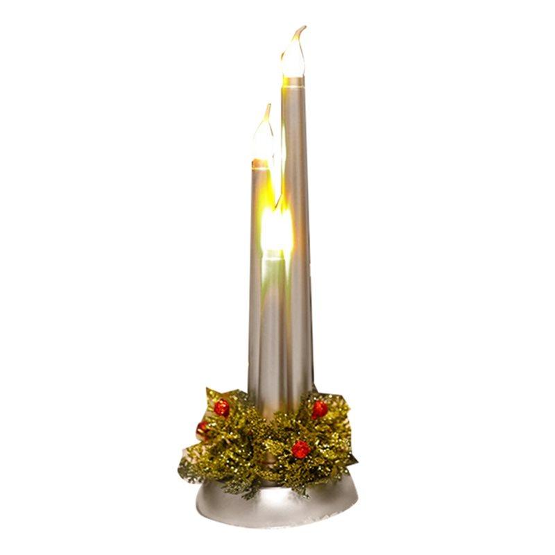 

Festive Christmas Simulation Led Flameless Candle Desktop Lamp Holiday Night Light Decoration срібний