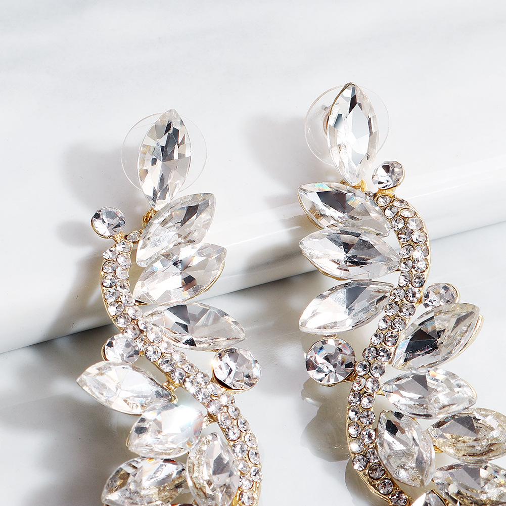 Cercei de Mireasă Retro cu Strass: Bijuterii elegante și versatile cu pandantiv pentru nunți și banchete