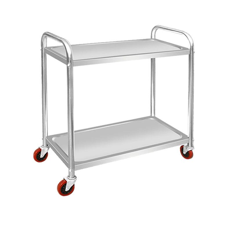 Stainless Steel Multi-Tier Dining Cart for Hotels & Restaurants - Hand-Push Mobile Food Service Cart