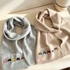 Korean-style Embroidered Cartoon Scarf Cute Design Thickened Knit Scarf, Versatile Popular Couple Neck Warmer