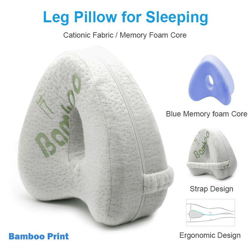 

Pillow Sleeping Orthopedic Memory Foam Leg Positioner Knee Support Between Legs Bamboo Print