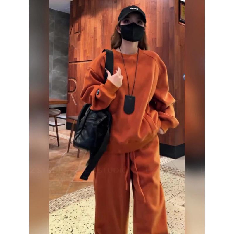Women's Fashionable Sporty Casual Suit: Hoodie & Wide-Leg Pants Two-Piece for Spring/Autumn