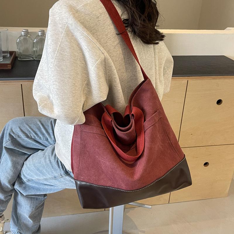 Design Japan And South Korea Thickened Large-Capacity Commuter Canvas Bag Casual Versatile Literary Student Shoulder Tote Bag