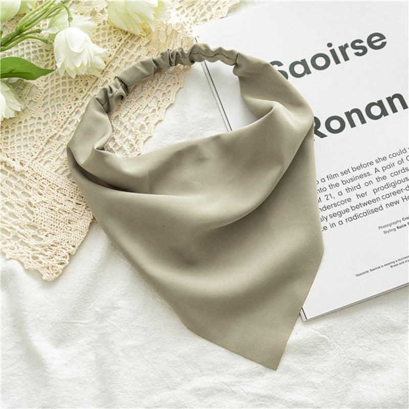 Fascia Triangolare in Chiffon di Seta Accessorio per Capelli da Donna - Foulard Elastico Semplice con Stile Versatile Come Copricapo