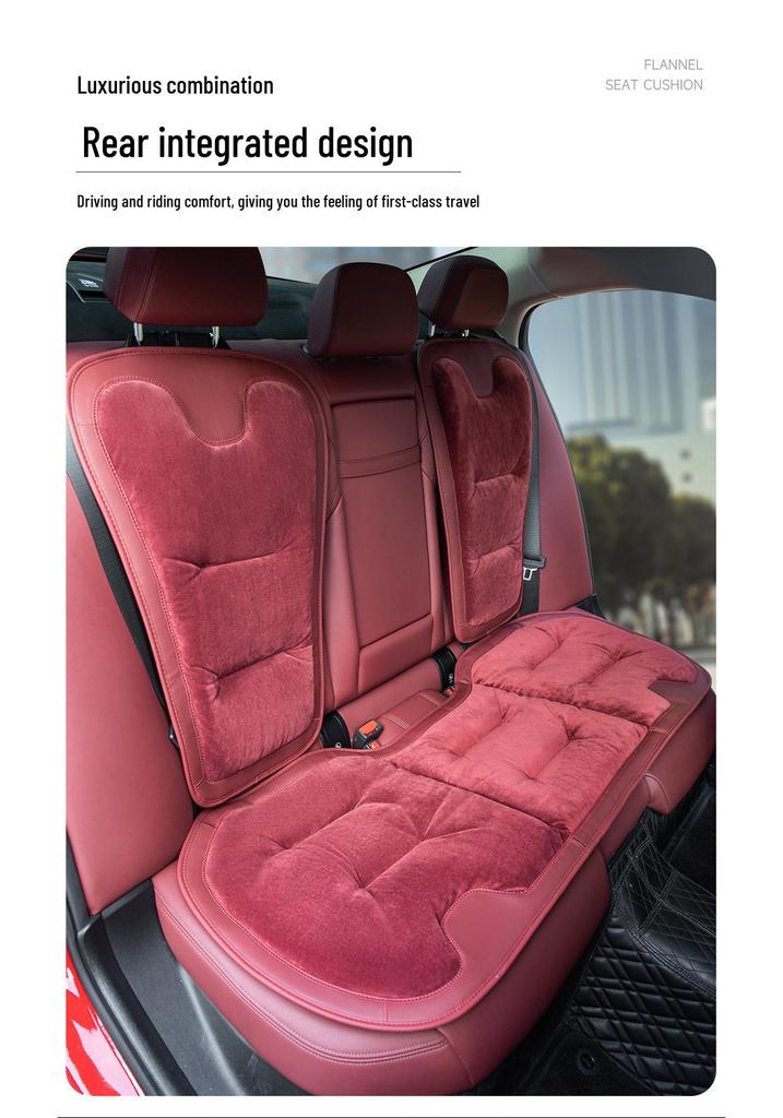 Universal Thickened Flannel Car Seat Cushion Set for All Seasons (3-Piece)