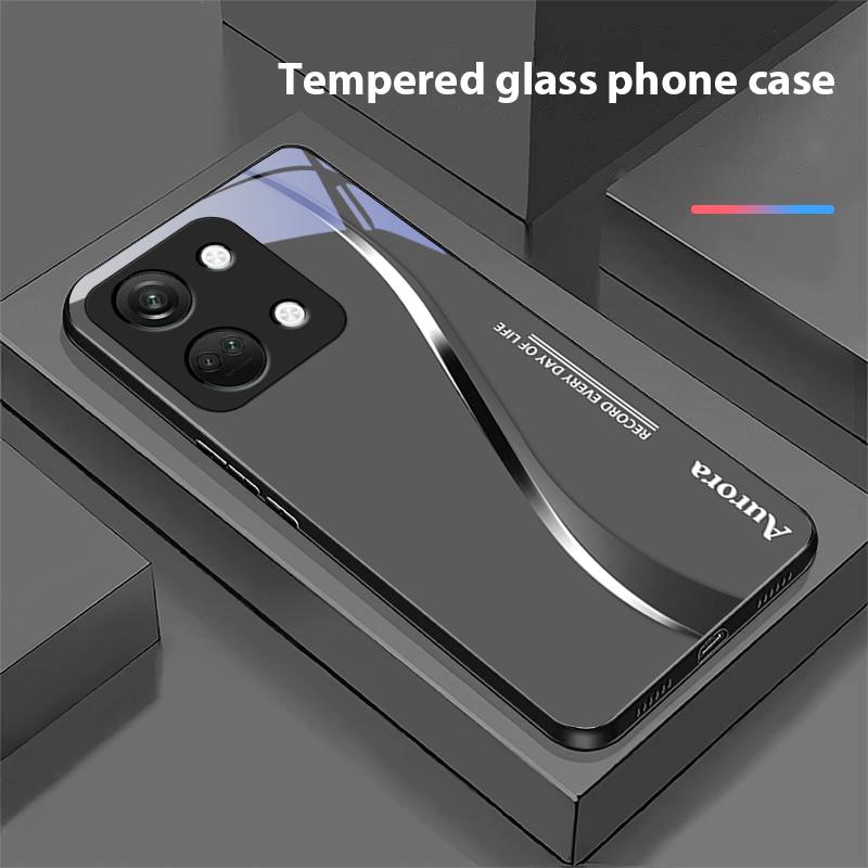 Two Tone Stripes For OnePlus Nord 3 5 6T 7 Pro 8 12 10T Reno8 Lite 5G 10R Nord N30 Hard Shell Tempered Glass Phone Case Black