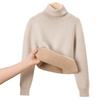Kids Girls Thick Fleece Lined High Neck Knit Sweater Warm Pullover Base Layer