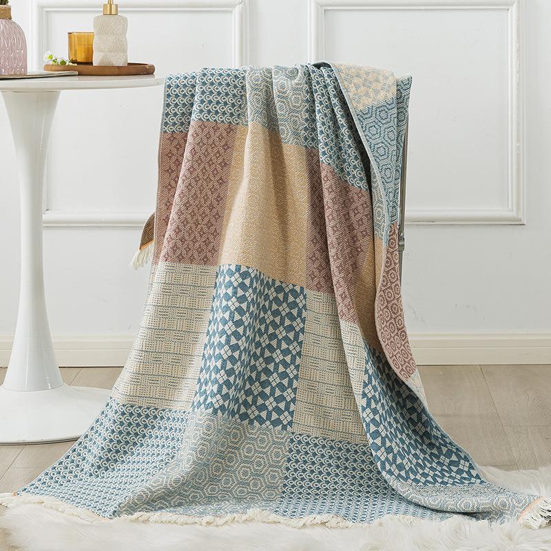 

Чистый хлопок марля кисточки одеяло диван полотенце с полным хлопковым мягким одеялом одинарное одеяло 120x150cm