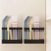 Storage Rack Transparent Acrylic Straw Holder with Drain Hole Adjustable Height Adhesive Tape Straw Organizer